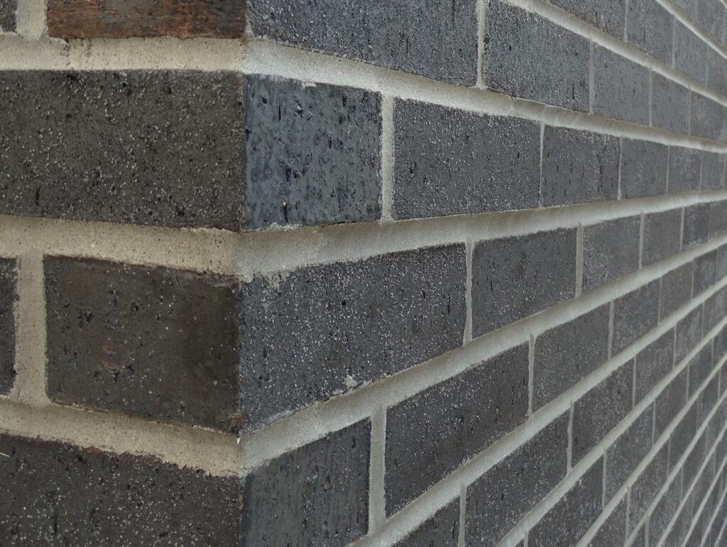 A closeup of brick cladding.